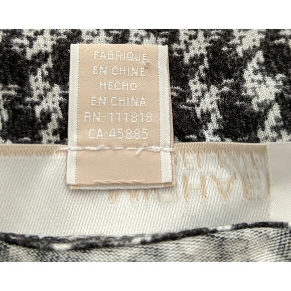 Michael Kors Houndstooth Lace S/S Top Tee Black White L - Picture 7 of 8